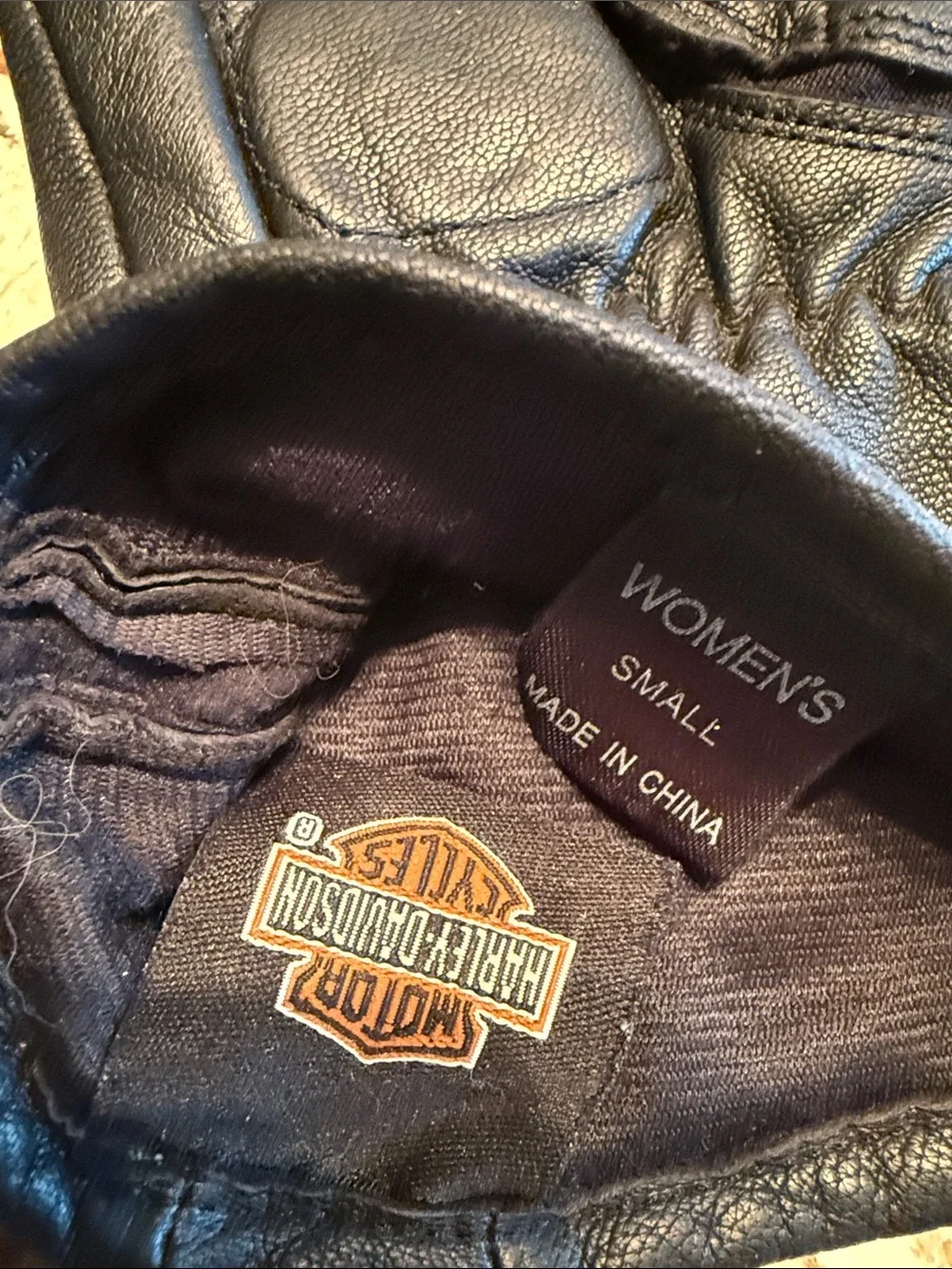 Harley-Davidson Black Leather Studded Motorcycle Gloves